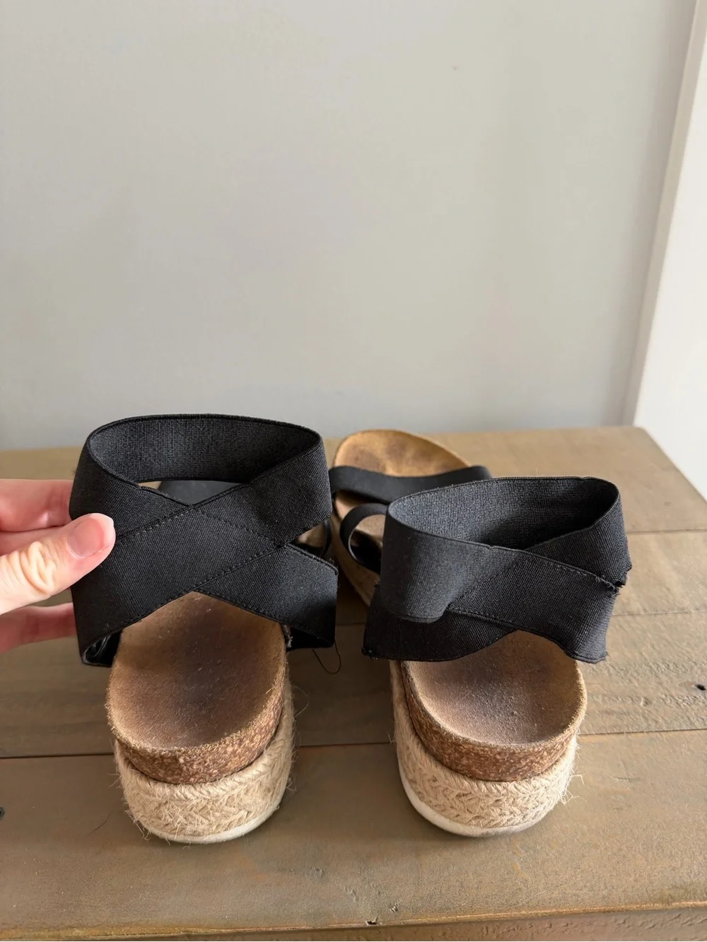 Black Espadrille Platform Sandals